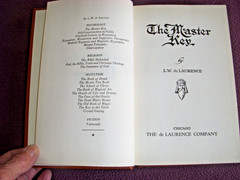 The Master Key 6th Print Third Edition 1941 Occult L. W. de Laurence 406 Pages