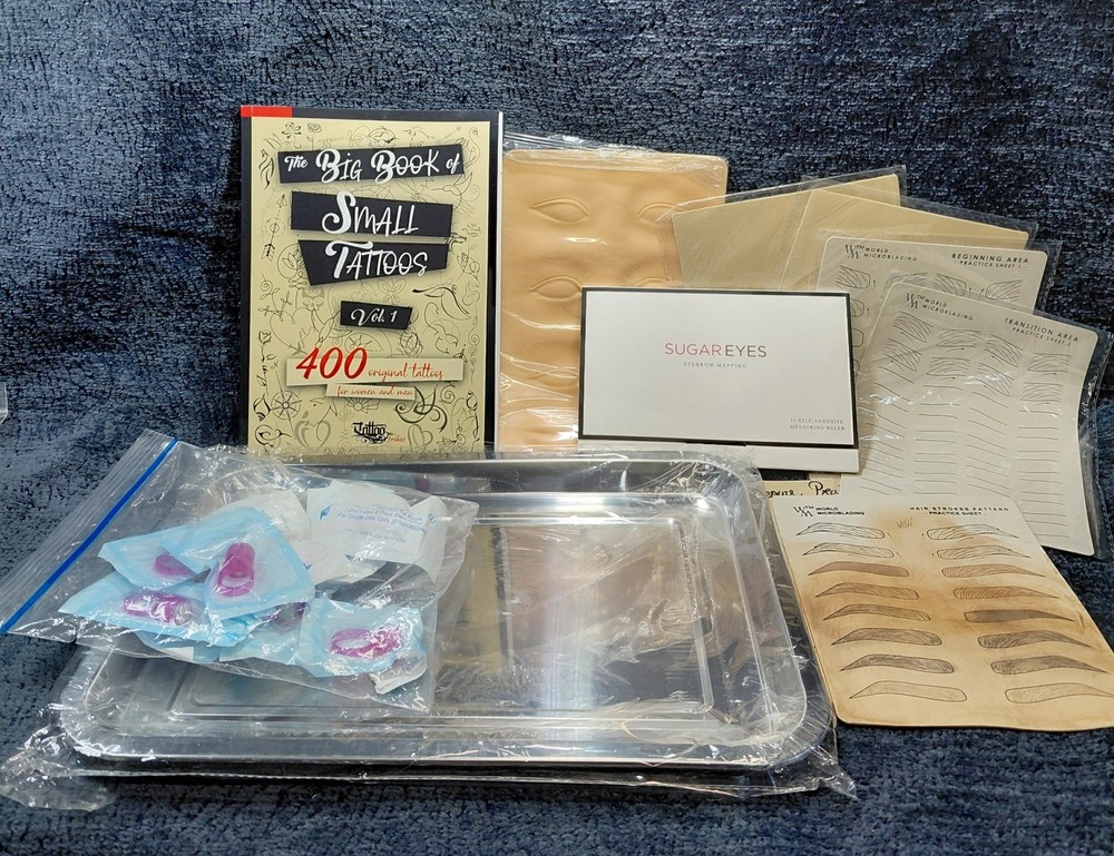 the big Book of Small Tattoos With Practice Supplies Lot