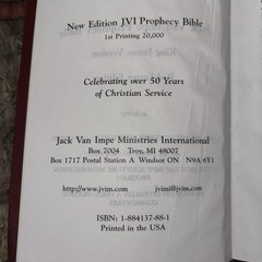 Jack Van Impe Prophecy Bible KJV Limited Edition Red Letter Bible