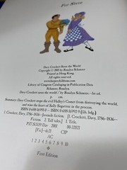 Davy Crockett Saves the World by Rosalyn Schanzer HC DJ 2001
