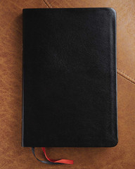 NIV, Thinline Bible, Large Print, Bonded Leather, Black, Red Letter, Comfort Pri