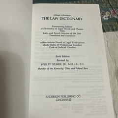 The Law Dictionary: Pronouncing Edition Sixth Edition Revised By Wesley Gilmer
