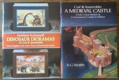 Lot of 2 Cut & Assemble Books Medieval Castle + Dinosaur Dioramas VTG Activity