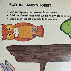 BAMBI Golden STICKER FUN 1988 Coloring Book Pre-Cut Stickers Lick Stick