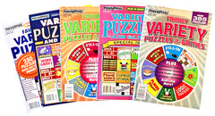 NEW Lot of 5 Penny Press Dell VARIETY Favorite Family Puzzles & Games Books