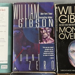 6 William Gibson book lot PB Cyberpunk Neuromancer, Count Zero, Idoru, Mona Lisa