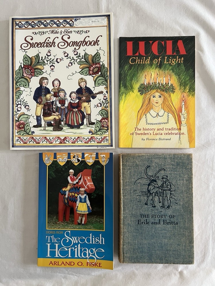 4 books about Swedish Heritage (stories, songbook)
