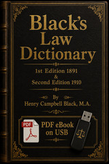 BLACK’S LAW DICTIONARY, 1st Edition 1891 and 2nd Edition 1910 Law Book on USB