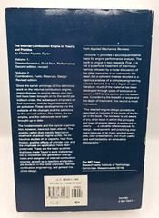 The Internal Combustion Engine In Theory And Practice Volumes 1 & 2 w/ 4 Inserts