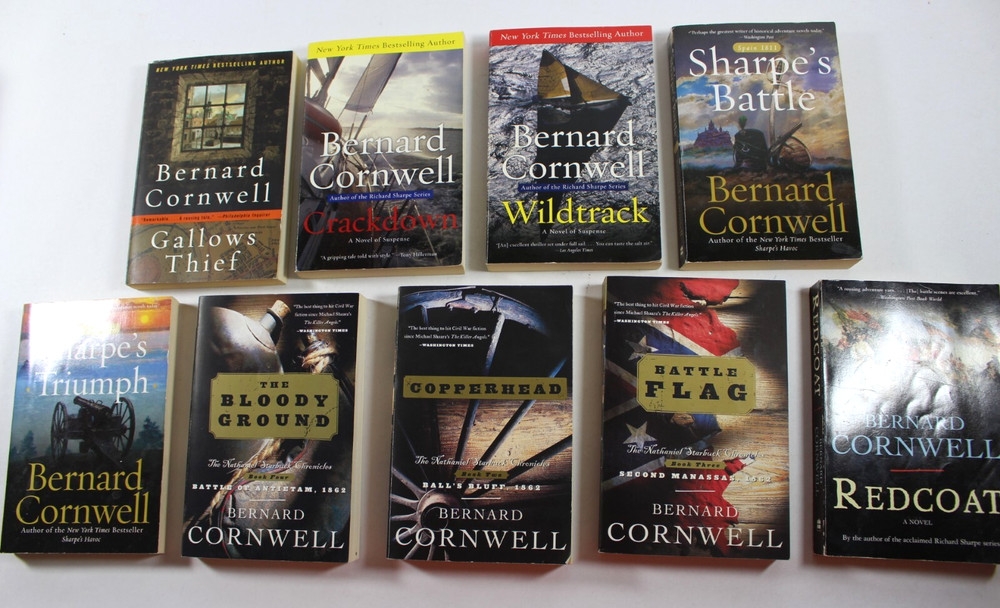 Bernard Cornwell Book Lot of 15 Paperbacks Nathaniel Starbuck, Sharpe Series
