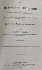History of Boxford by Sidney Perley, 1984, Hardcover, Blue cover, Like new