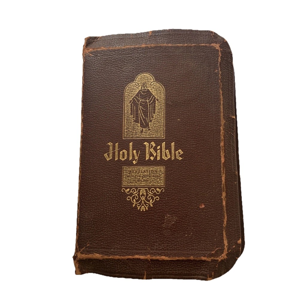 Vintage 1952 Holy Bible Red Letter The Spencer Press Great Aged Look