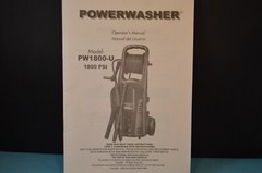 POWERWASHER Model PW1800-U „OPERATOR’S MANUAL” 1800 PSI 26 Pages INSTRUCTIONS