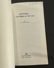 RAPTURE – GET RIGHT OR GET LEFT By Hilton Sutton – Paperback Book