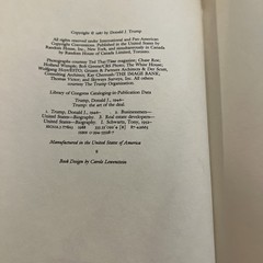 Trump: The Art of The Deal Donald Trump 1987 – True 1st Edition – Hardcover Book