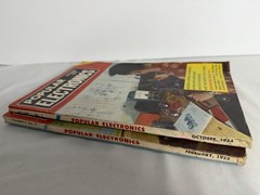 Vtg Popular Electronics Magazine October 1954 1st Issue. Feb 1955 Poor Condition