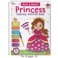Pick and Paint Coloring Activity Book For Kids: Princess White