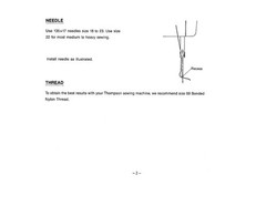 THOMPSON PW-301 Walking Foot Sewing Machine User Manual SPIRAL FIXED, FRONT & BA