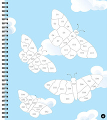 Brain Games – Sticker by Number: Butterflies – 2 Books in 1 (42 Images to Sticke