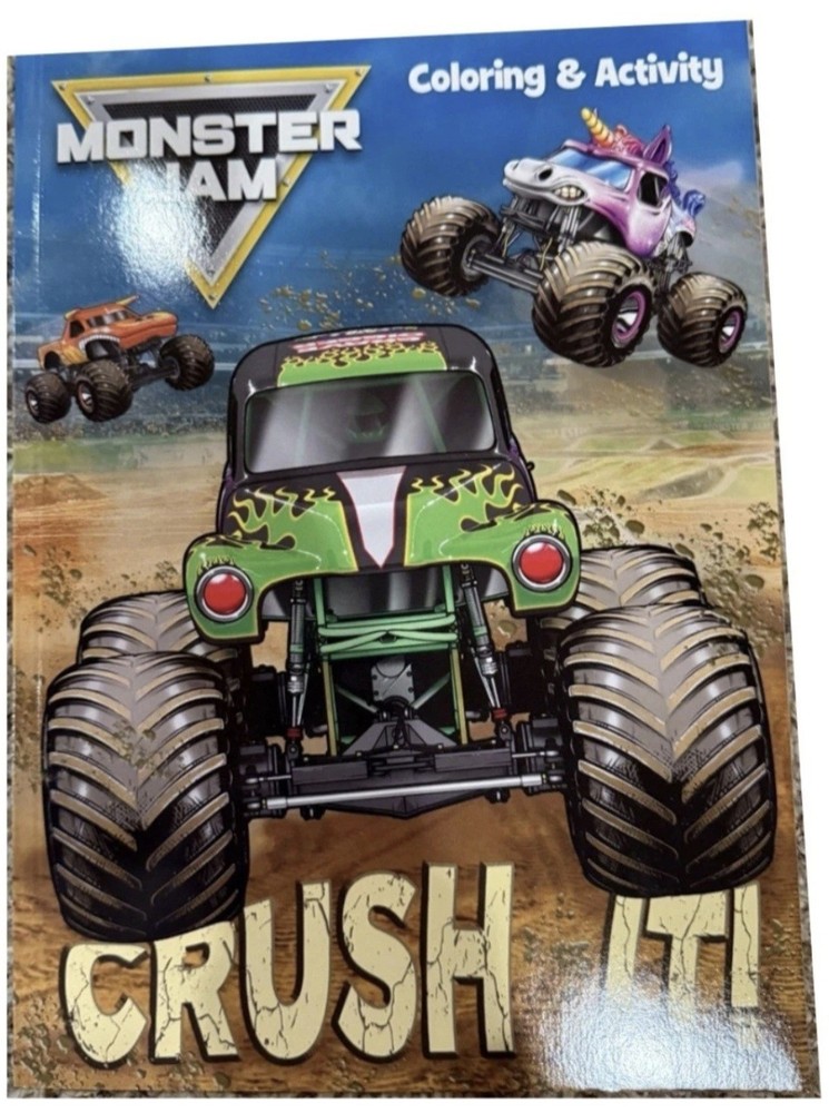 🟢 MONSTER JAM 🟢 ●CRUSH IT!● Monster Truck Coloring & Activity Book.