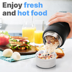 Earth&Me Stainless Steel Thermo for Hot 17OZ with Folding Spoon, Vacuum Insulat