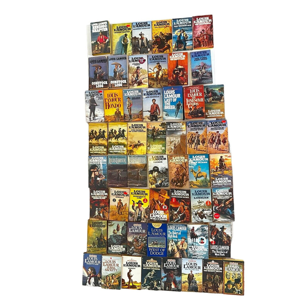 Set of 55 Louis Lamour Paperback Mixed Titles, Various Conditions, All Readable