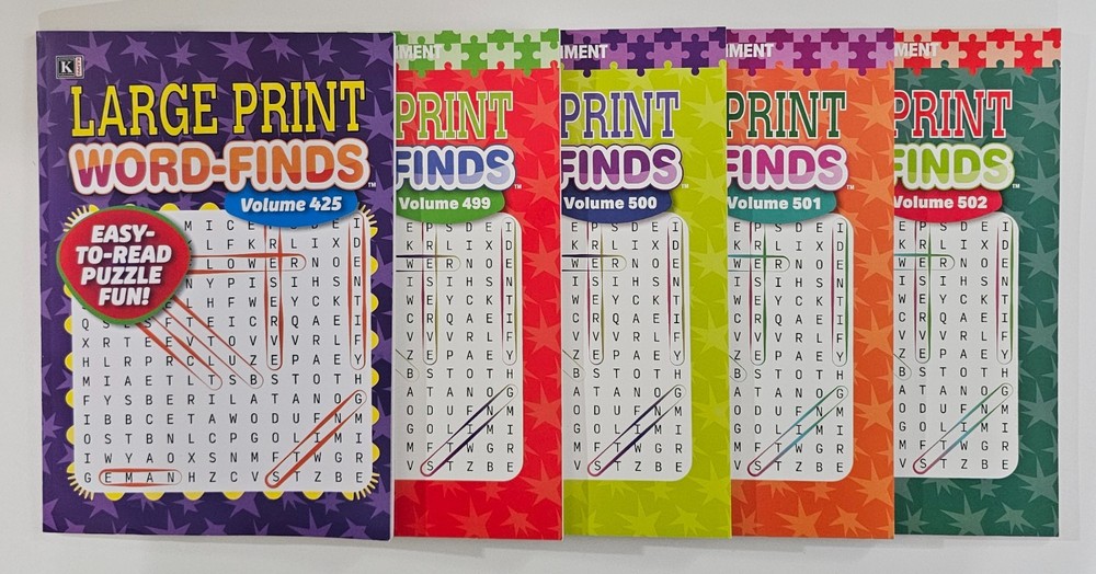 5 New Large Print Word-Finds Puzzle Books Kappa Games Vol #425-502~ Search,Hunt