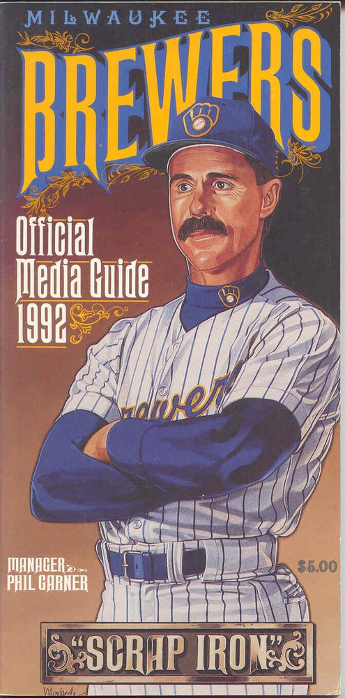 MILWAUKEE BREWERS OFFICIAL MEDIA GUIDE 1992, PHIL GARNER, NEW BOOK, LOW PRICE