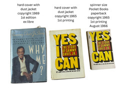 Sammy Davis Jr Yes I Can 1965 1st ptg Why Me? 1989 1st ed + Pocket 1st ed PB 60y