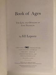 Book of Ages by Jill Lepore (2013). Advance Uncorrected Proof (ARC)