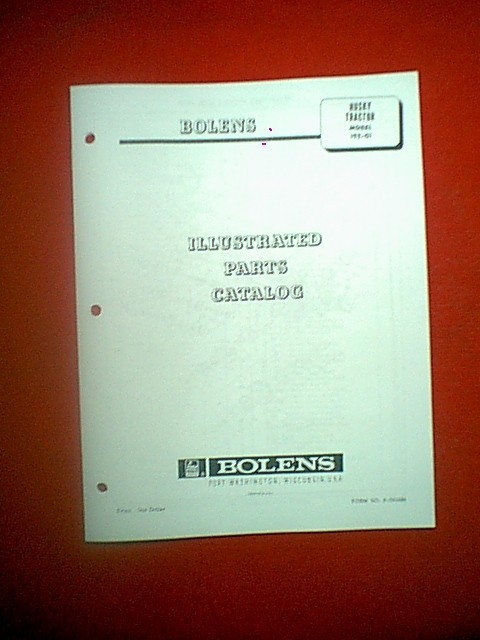 BOLENS HUSKY 1050 TRACTOR MODEL 192-01 PARTS MANUAL