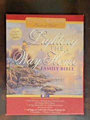 Large 11.5″ Holy Bible NKJV Thomas Kinkade Lighting the Way Home Bonded Leather