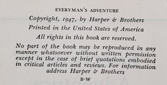 Everyman’s Adventure by Merle William Boyer, 1947, HC/DJ