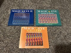 Magic Eye Book Lot of 3 Vintage 3D Illusion Books Magic Eye II Gallery Nostalgia