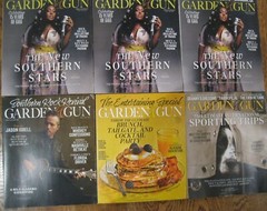 LOT OF 9 GARDEN & GUN SOFTCOVERS APRIL / MAY 2020 THROUGH OCTOBER /NOVEMBER 2023