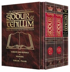 Artscroll Hebrew English Deluxe Interlinear Pocket Size Siddur &Tehillim Set