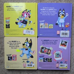 4 x BLUEY BOARD PICTURE BOOKS THE BEACH THE POOL CHARADES BOB BILBY