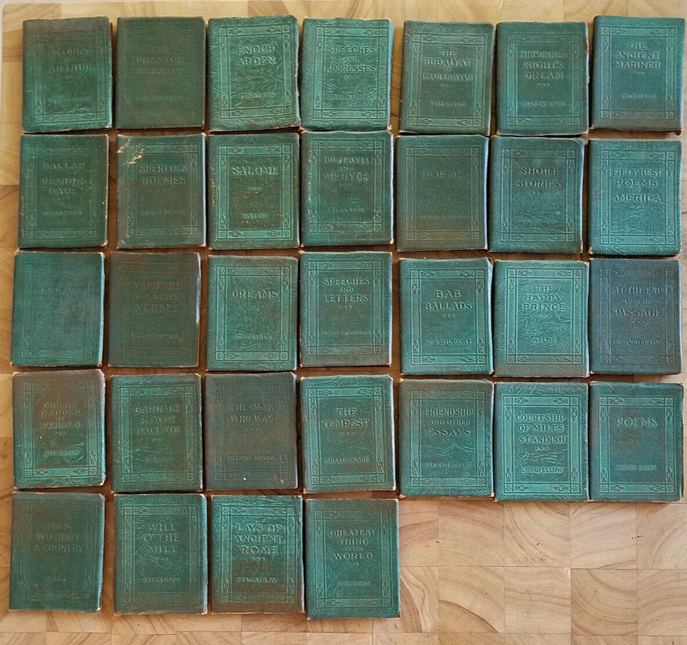 Antique Book Miniatures Little Leather Library Corporation, Set of 32 VG 1920’s