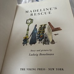 Vintage 1953 Madeline’s Rescue by Ludwig Bemelmans Children’s Choice Book Club
