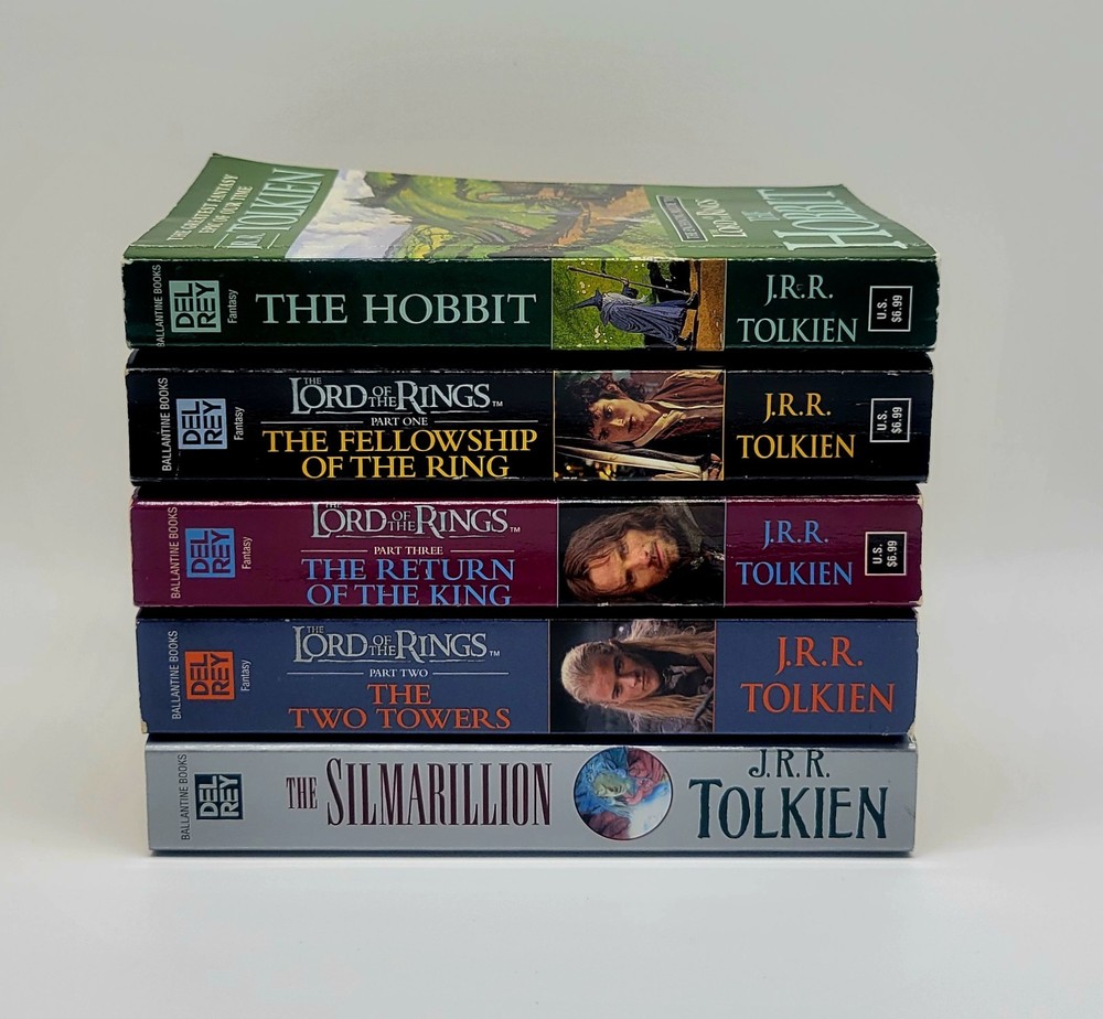 J. R. R. Tolkien 5 Book Set (Hobbit, Lord of the Rings, Silmarillion) – MM/Good