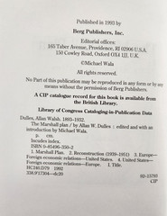 Marshall Plan 1993 Hardcover by Michael Wala Berg Publishing ISBN – 0854963502