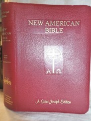 Saint Joseph Ed New American Bible LARGE TYPE Catholic Burgundy Leather 1986 NAB