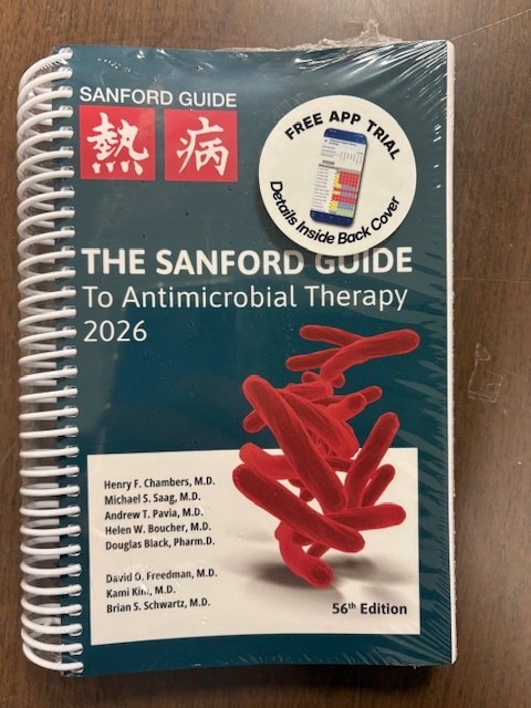 The Sanford Guide to Antimicrobial Therapy 2026 Spiral edition BRAND NEW SEALED