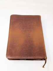 The Ryrie Study Bible NIV Brown Cowhide Leather Red Letter Moody 1986 80s VTG