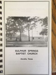 Zavala Texas Sulphur Springs Baptist Church 1990 cookbook 134 Pages