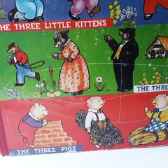 Vintage THREE FAMOUS STORIES Three Little Kittens Three Bears Three Pigs 1941