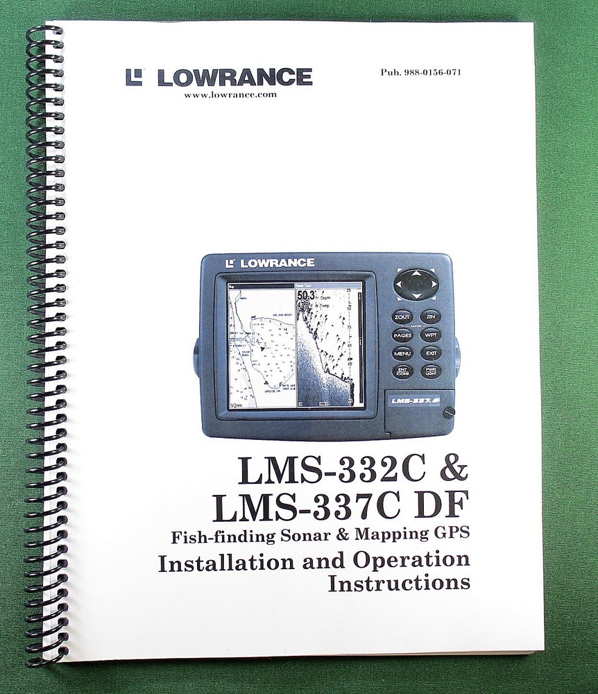Lowrance LMS-332C Instruction Manual: 216 Pages & Protective Covers