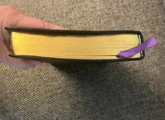 1966 The Methodist Hymnal – black soft leather, gold leaf, purple ribbon