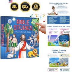 Christian Bible Stories Book for Toddlers 13 Stories and Prayers Musical Toy