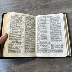 VTG Bound Holy Bible Black French MOROCCO LEATHER Concordance Cambridge Univer